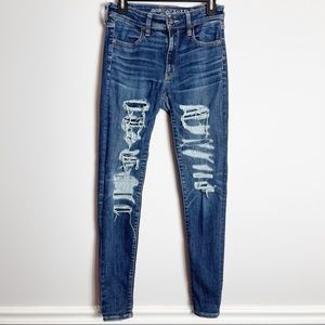 American Eagle 6 Super Super Stretch Distressed Jeggings